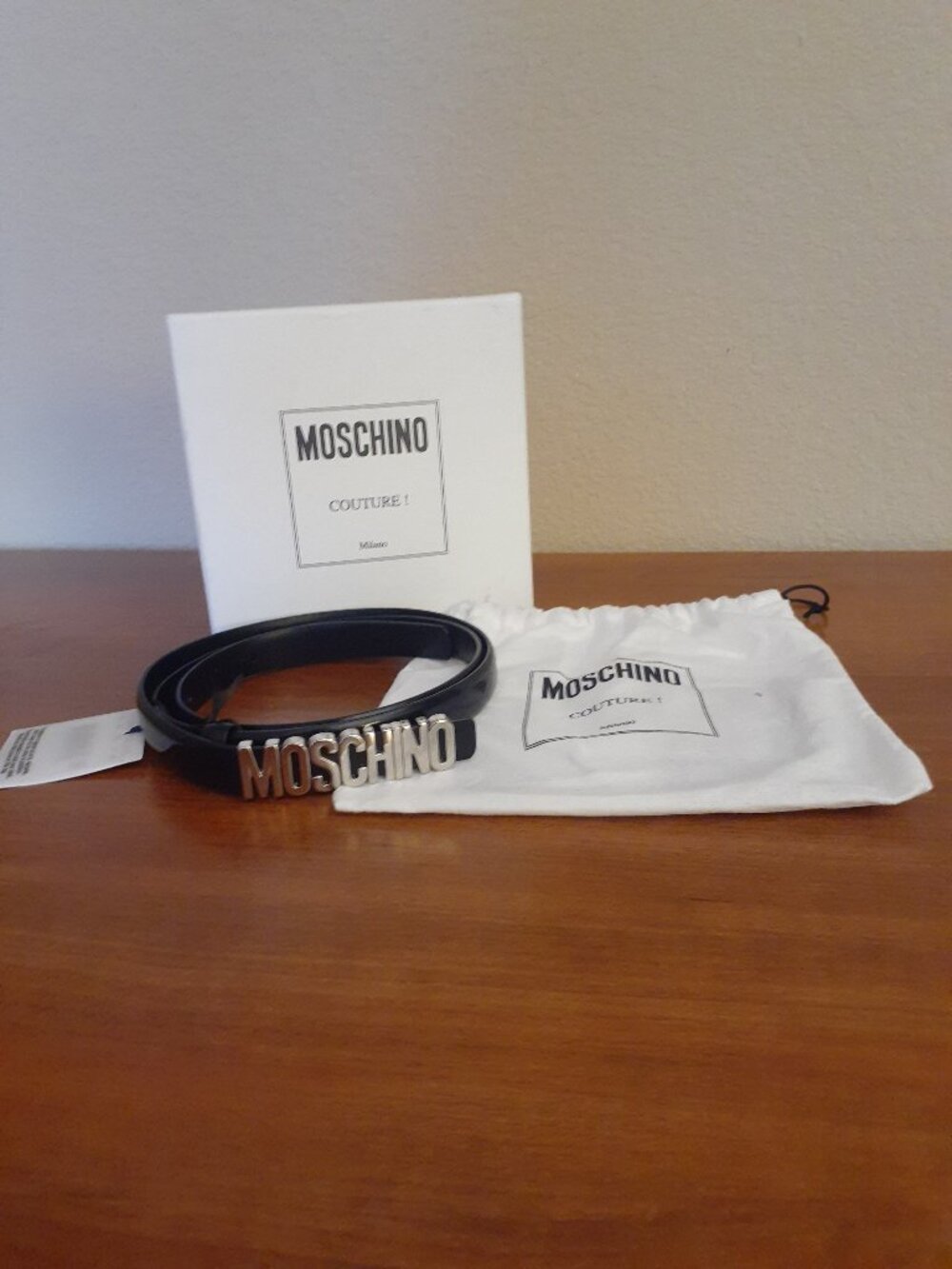 Moschino Authentic Skinny Leather Belt